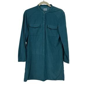 Hartford Shirt Dress US 6 Jewel Teal Baby Cord Corduroy Milleraies Minimalist